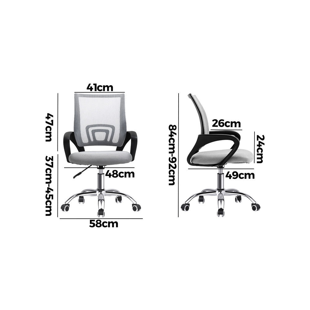 Oikiture Office Chair with Mesh Backrest Foam Seat Grey