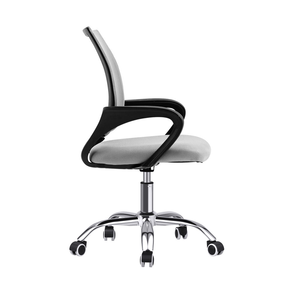 Oikiture Office Chair with Mesh Backrest Foam Seat Grey
