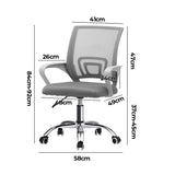 Oikiture Mesh Office Chair Foam Seat White - Rear View