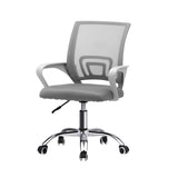 Oikiture Mesh Office Chair Foam Seat White - Close-Up Angle