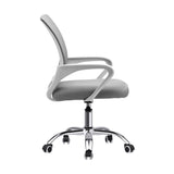 Oikiture Mesh Office Chair Foam Seat White - Side View