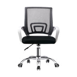 Oikiture Mesh Office Chair Foam Seat White&Black