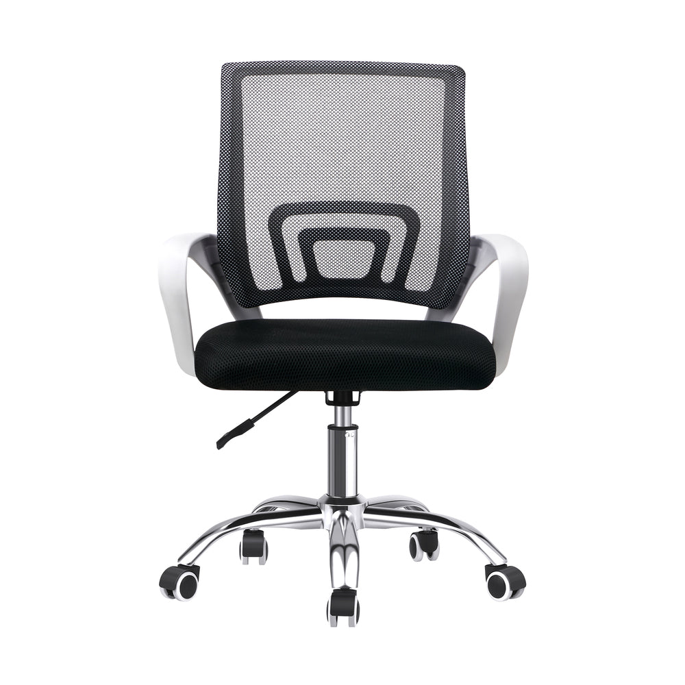 Oikiture Mesh Office Chair Foam Seat White&Black