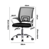 Oikiture Mesh Office Chair Foam Seat White&Black - Side View