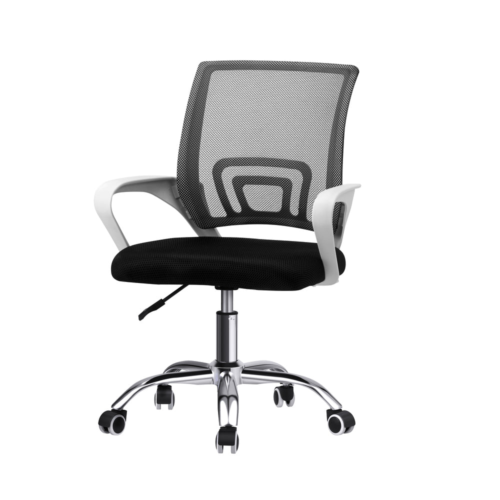 Oikiture Mesh Office Chair Foam Seat White&Black