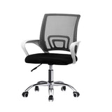 Oikiture Mesh Office Chair Foam Seat White&Black - Low Angle