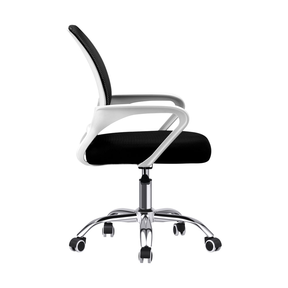 Oikiture Mesh Office Chair Foam Seat White&Black