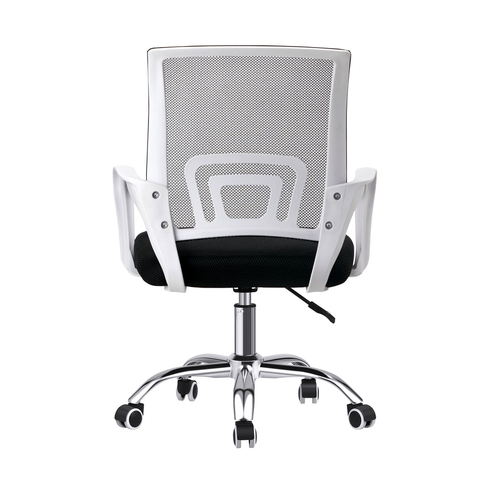 Oikiture Mesh Office Chair Foam Seat White&Black