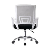 Oikiture Mesh Office Chair Foam Seat White&Black - Close-Up Angle