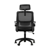 Oikiture Office Chair with Mesh Headrest Backrest Black - Side View