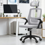 Oikiture Mesh Office Chair Fabric Seat Black&Grey
