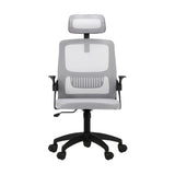 Oikiture Mesh Office Chair Fabric Seat Black&Grey