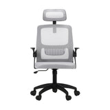 Oikiture Mesh Office Chair Fabric Seat Black&Grey - Close-Up Angle
