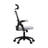 Oikiture Mesh Office Chair Fabric Seat Black&Grey