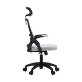 Oikiture Mesh Office Chair Fabric Seat Black&Grey - Rear View