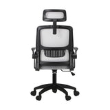 Oikiture Mesh Office Chair Fabric Seat Black&Grey