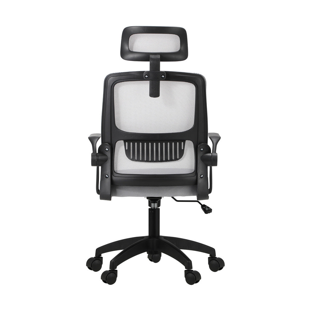 Oikiture Mesh Office Chair Fabric Seat Black&Grey