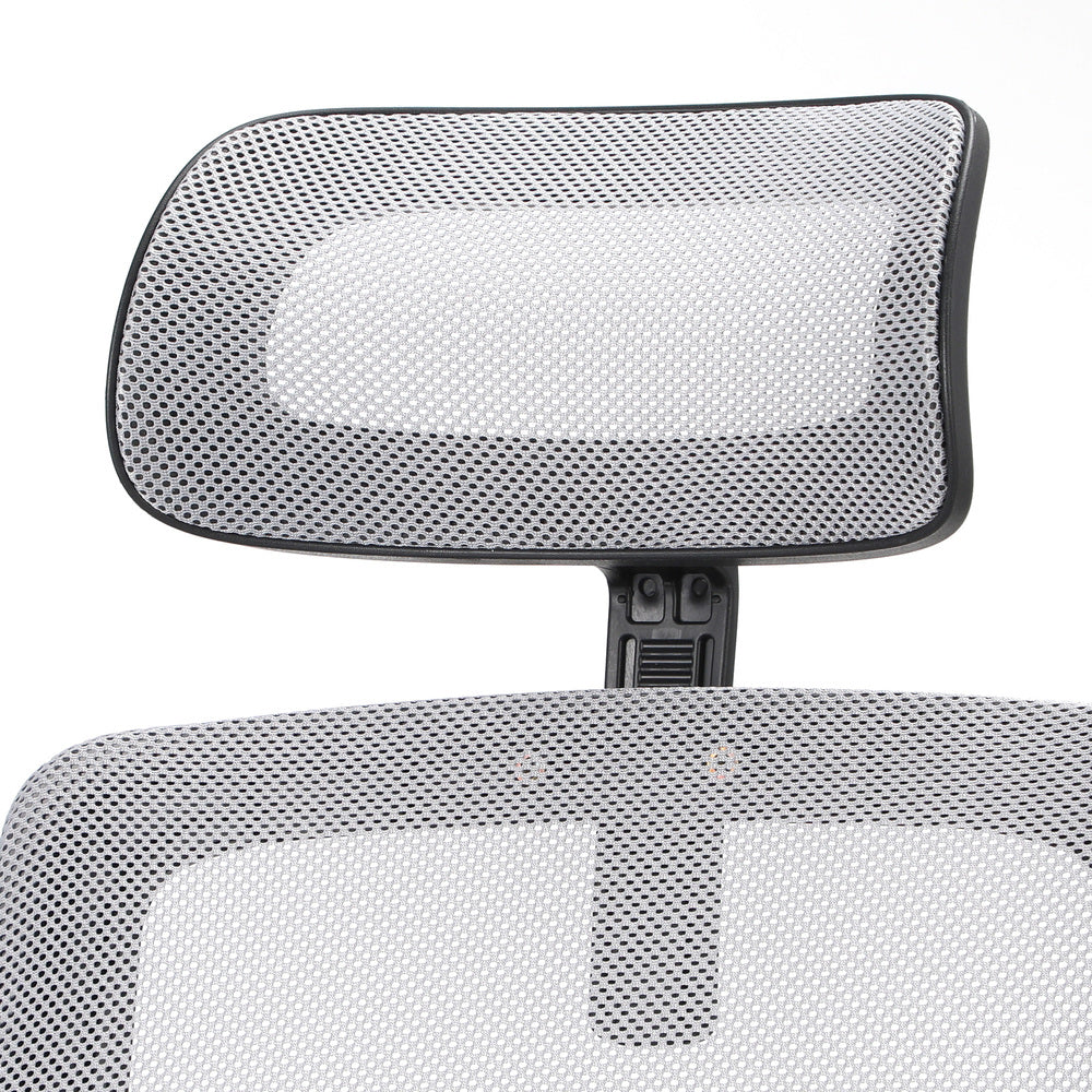 Oikiture Mesh Office Chair Fabric Seat Black&Grey