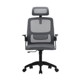 Oikiture Ergonomic Office Chair Back Support Dark Grey&Black - Side View