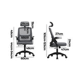 Oikiture Ergonomic Office Chair Back Support Dark Grey&Black - 45-Degree Angle