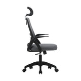 Oikiture Ergonomic Office Chair Back Support Dark Grey&Black - Front View