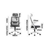 Oikiture Ergonomic Office Chair Back Support Dark Grey&White - Rear View