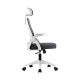 Oikiture Ergonomic Office Chair Back Support Dark Grey&White - Top-Down View