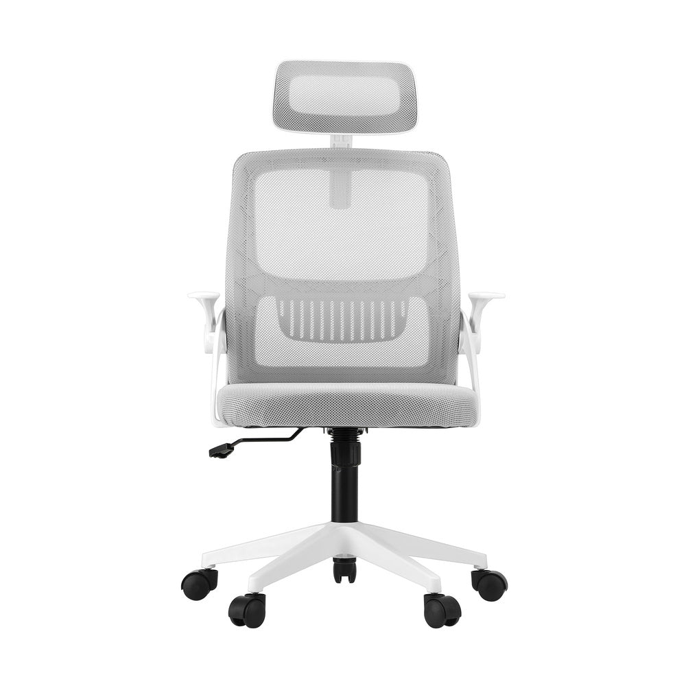 Oikiture Mesh Office Chair Fabric Seat White