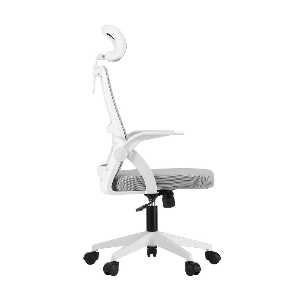 Oikiture Mesh Office Chair Fabric Seat White