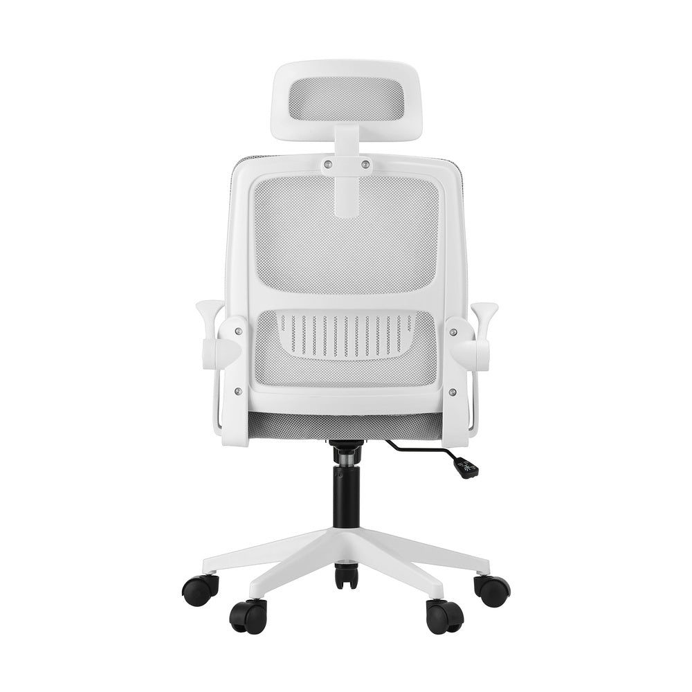 Oikiture Mesh Office Chair Fabric Seat White