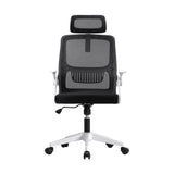 Oikiture Mesh Office Chair Fabric Seat Black&White