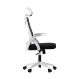 Oikiture Mesh Office Chair Fabric Seat Black&White - Top-Down View