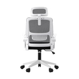 Oikiture Mesh Office Chair Fabric Seat Black&White - Front View