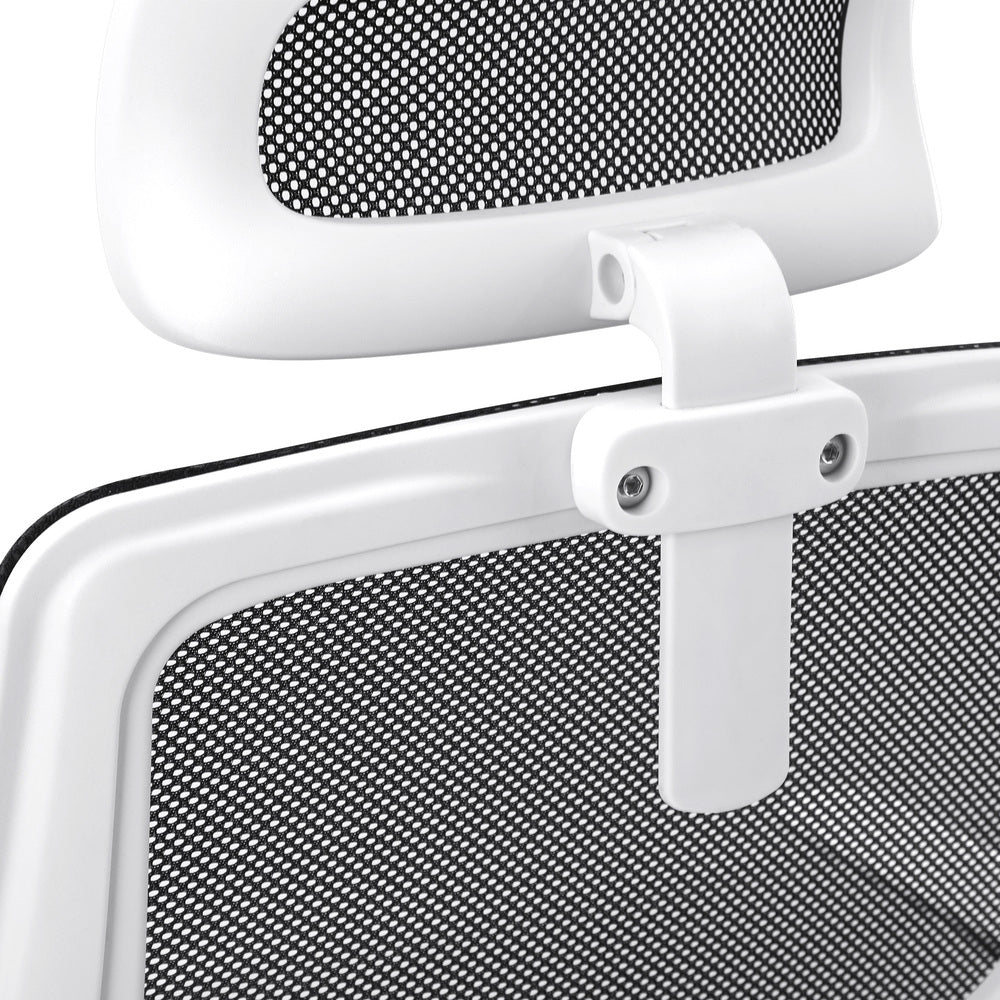 Oikiture Mesh Office Chair Fabric Seat Black&White