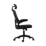 Oikiture Office Chair with Mesh Padding Headrest Armrest Black - Side View