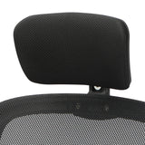 Oikiture Office Chair with Mesh Padding Headrest Armrest Black - Front View