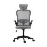 Oikiture Mesh Office Chair Executive Seat Racing Tilt BK&GY - Close-Up Angle