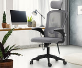 Oikiture Mesh Office Chair Executive Seat Racing Tilt BK&GY - Low Angle
