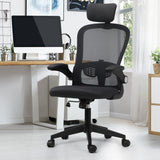 Oikiture Mesh Office Chair Executive Seat Racing Tilt DGY&BK - Side View