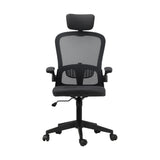 Oikiture Mesh Office Chair Executive Seat Racing Tilt DGY&BK - Rear View