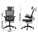 Oikiture Mesh Office Chair Executive Seat Racing Tilt DGY&BK - Front View