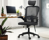 Oikiture Mesh Office Chair Executive Seat Racing Tilt DGY&BK - Extra Image