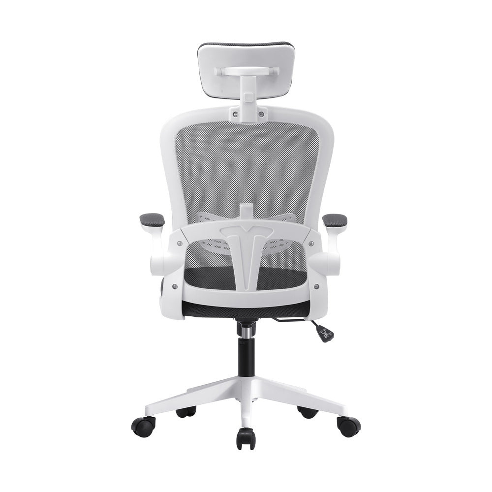 Oikiture Mesh Office Chair Executive Seat Racing Tilt DGY&WH
