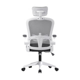 Oikiture Mesh Office Chair Executive Seat Racing Tilt DGY&WH - Side View