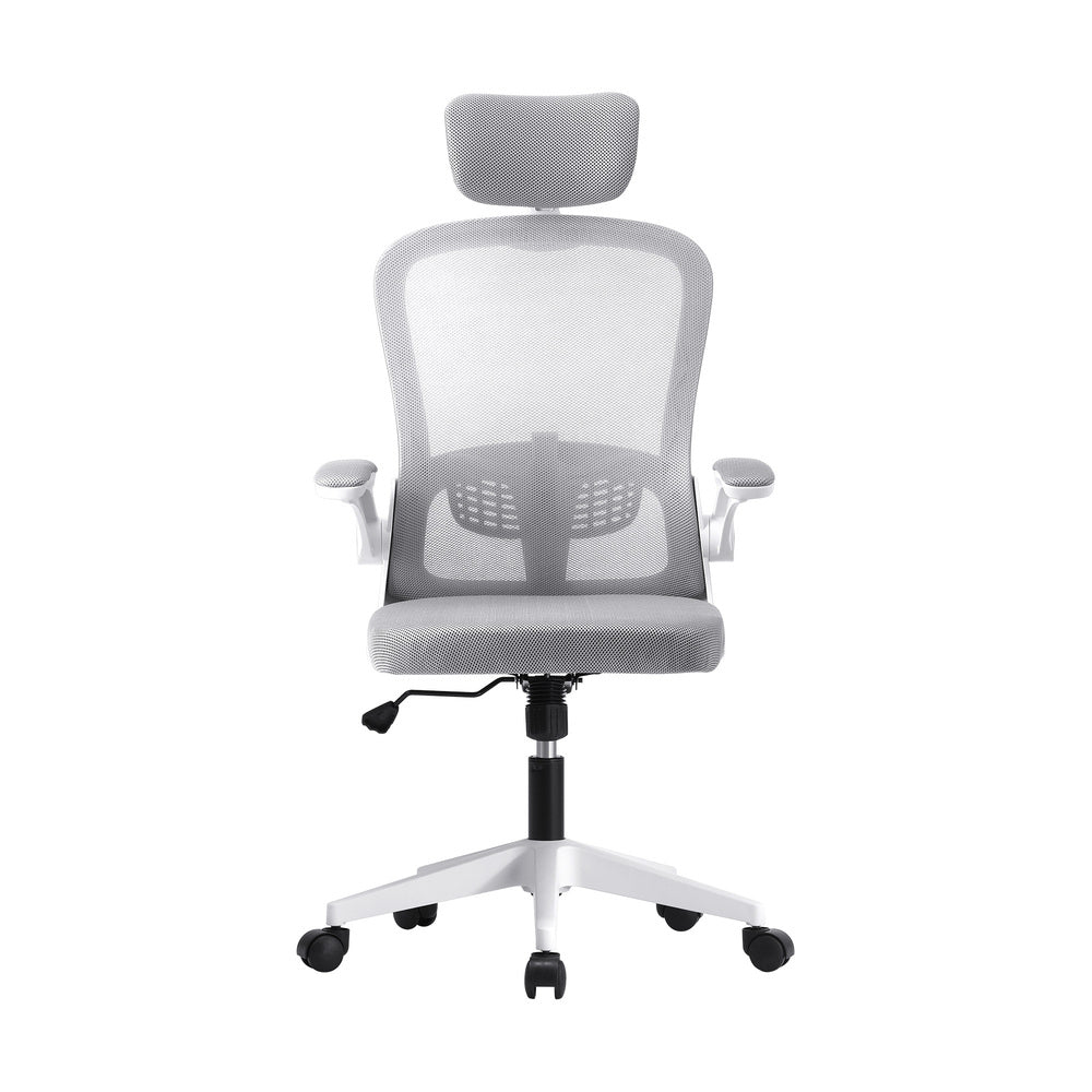 Oikiture Office Chair with Mesh Fabric Seat White