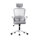 Oikiture Office Chair with Mesh Fabric Seat White - Front View