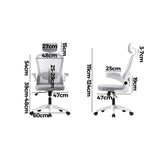 Oikiture Office Chair with Mesh Fabric Seat White