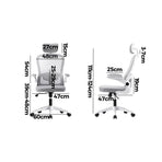 Oikiture Office Chair with Mesh Fabric Seat White, image 6