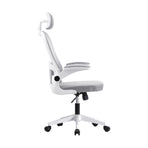 Oikiture Office Chair with Mesh Fabric Seat White, image 3
