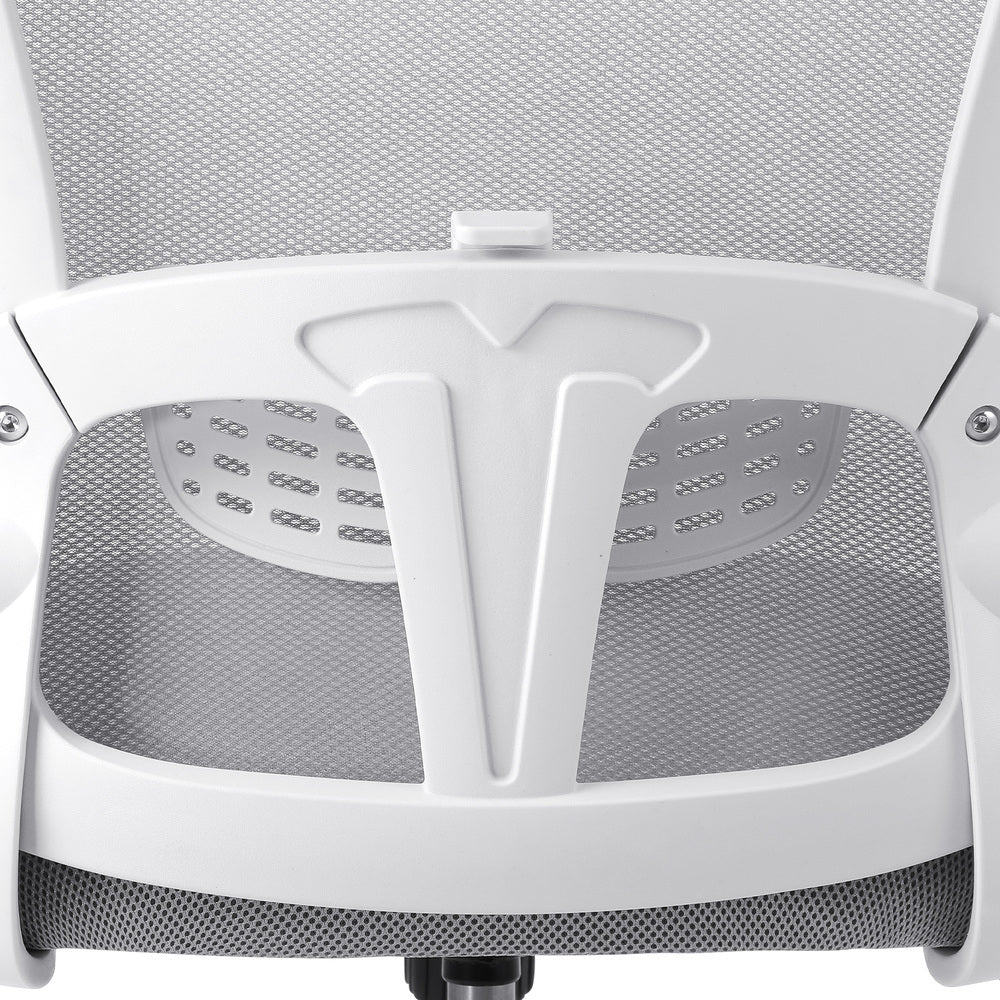 Oikiture Office Chair with Mesh Fabric Seat White